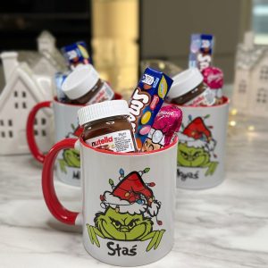 Kubek Świąteczny kolor ZE SŁODYCZAMI GRINCH