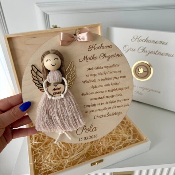 Podziękowanie w drewnianej skrzyneczce